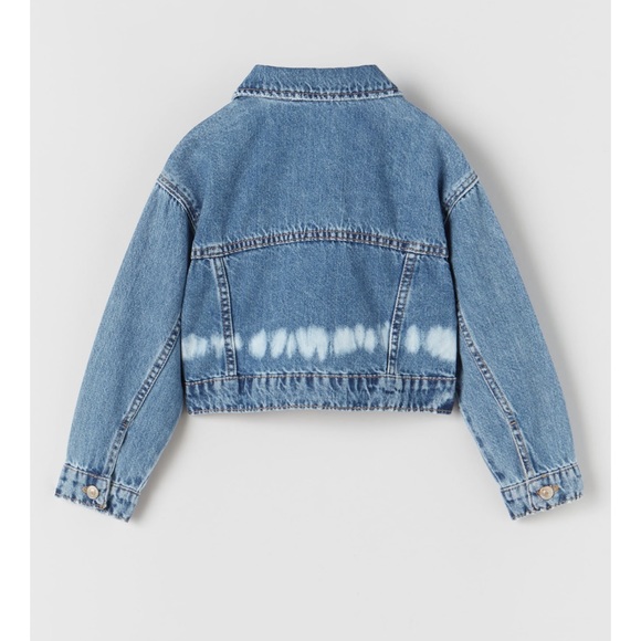 Zara Tie Dye Cropped Denim Jacket 
